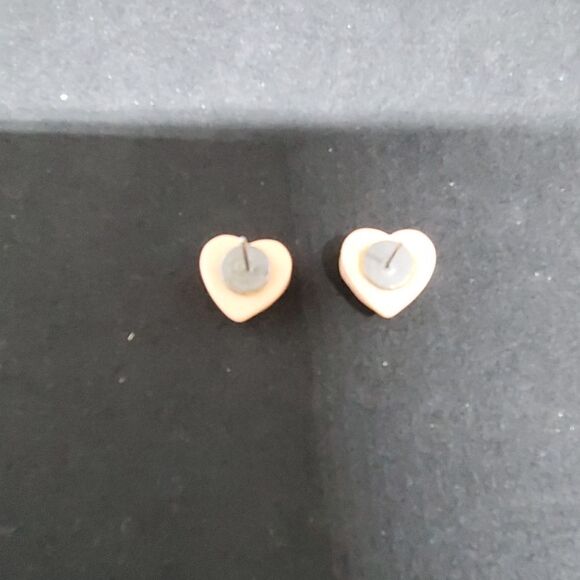 Pink Heart Stud Earrings - Picture 3 of 3